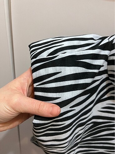 s Beden Zebra desenli crop