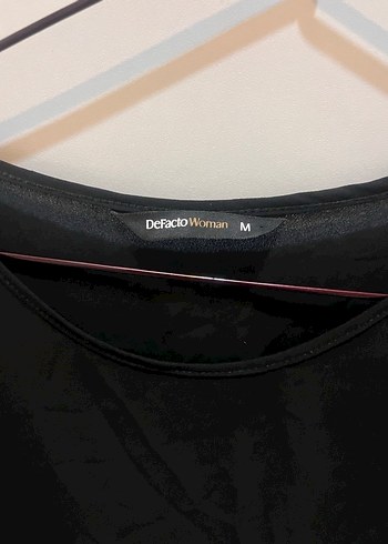 Siyah Kısa Kollu Salaş Kadın Bluz - Görsel 2