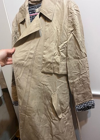 Bej Midi Kemerli Kadın Trençkot - Görsel 2