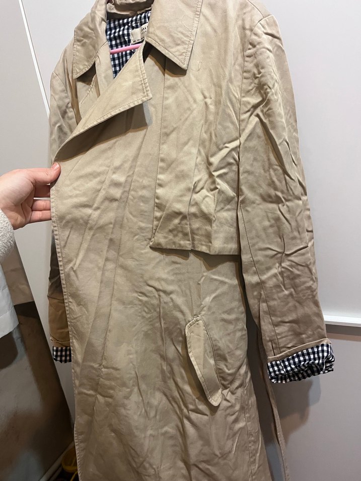 Bej Midi Kemerli Kadın Trençkot - Görsel 2