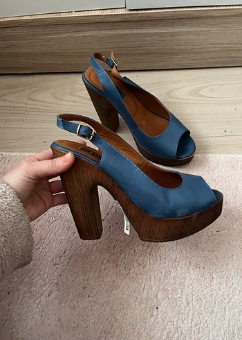 Mavi Kadın Platform Topuklu Sandalet - Görsel 2