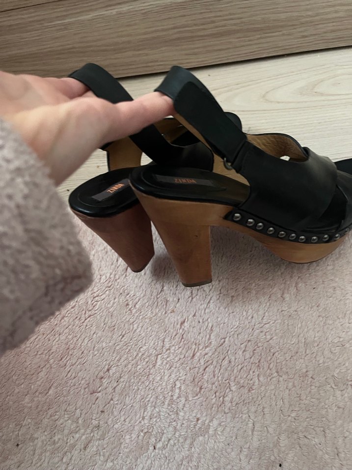 Siyah Platform Topuklu Kadın Ayakkabı - Görsel 4