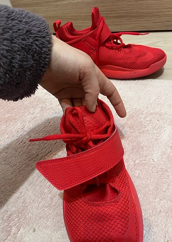 Kırmızı Kadın Spor Ayakkabı Velcro Detaylı - Görsel 5