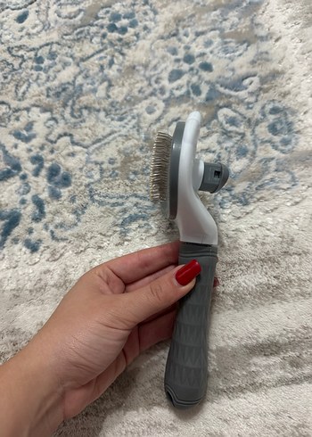 Beden Renk Gri Kedi Tüy Tarama Fırçası