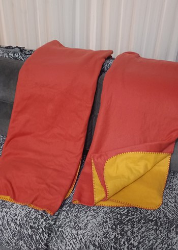 Kırmızı-Sarı Çift Taraflı Battaniyesi - Görsel 2