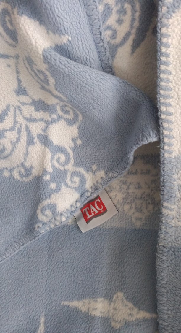 Mavi Baskılı Gri Yatak Örtüsü - Görsel 3