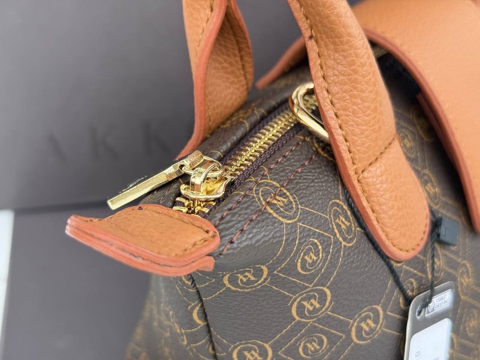 Kahverengi Deri Monogramlı Kadın Çanta - Görsel 4