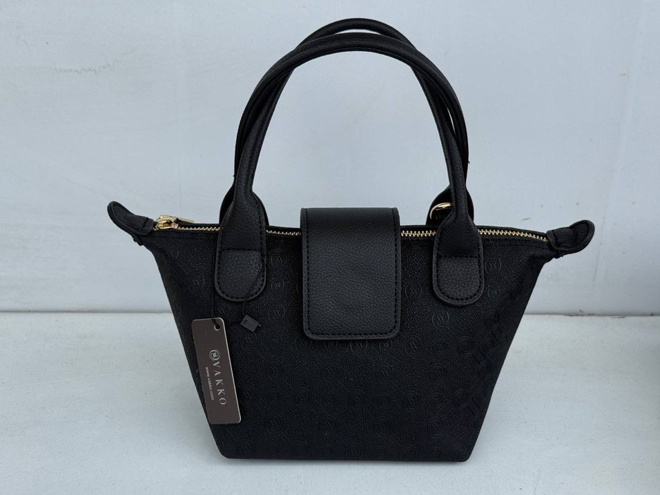 Vakko Siyah Deri Klasik Kadın Çanta - Görsel 2