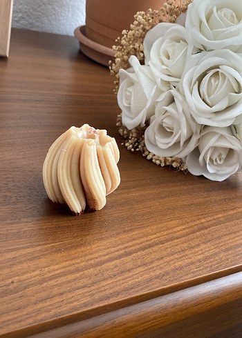 Beyaz Dalgalı El Yapımı Soya Wax Mum