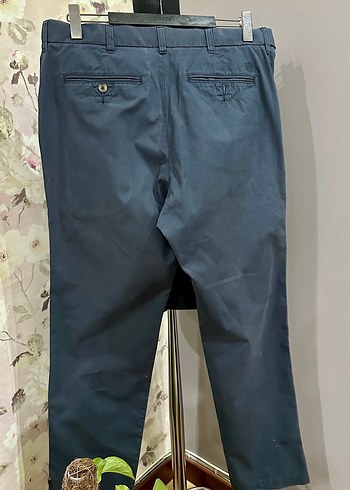 Düğmeli Erkek Mavi Rahat Kesim Pantolon - Görsel 2