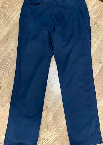 Düğmeli Erkek Mavi Rahat Kesim Pantolon - Görsel 3