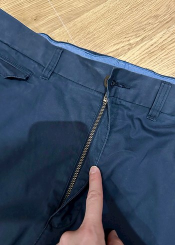 Düğmeli Erkek Mavi Rahat Kesim Pantolon - Görsel 4