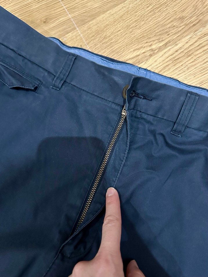 Düğmeli Erkek Mavi Rahat Kesim Pantolon - Görsel 4