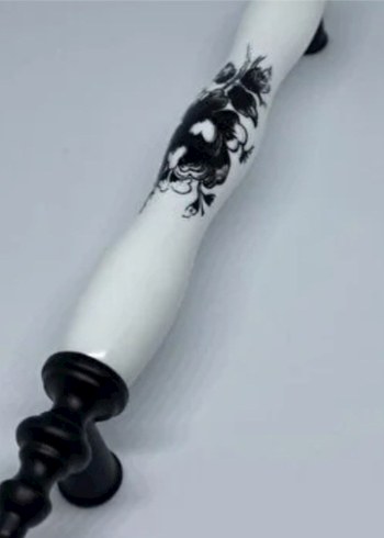 ARİON 128 mm SİYAH GÜL POLİMER LÜKS KULP 16 adet. - Görsel 2