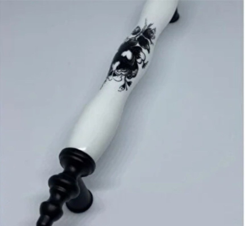 ARİON 128 mm SİYAH GÜL POLİMER LÜKS KULP 16 adet. - Görsel 2