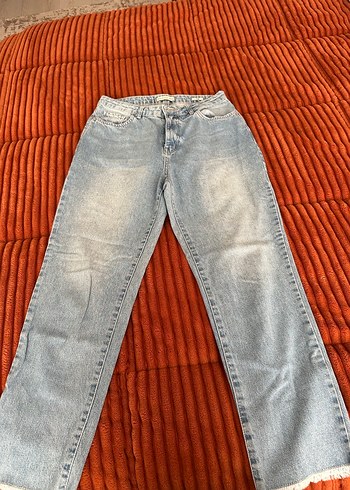 Kadın Gri Denim Bol Kesim Jean - Görsel 2