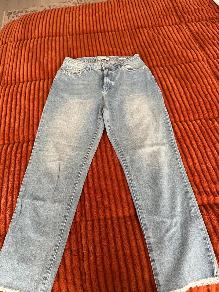 Kadın Gri Denim Bol Kesim Jean - Görsel 2