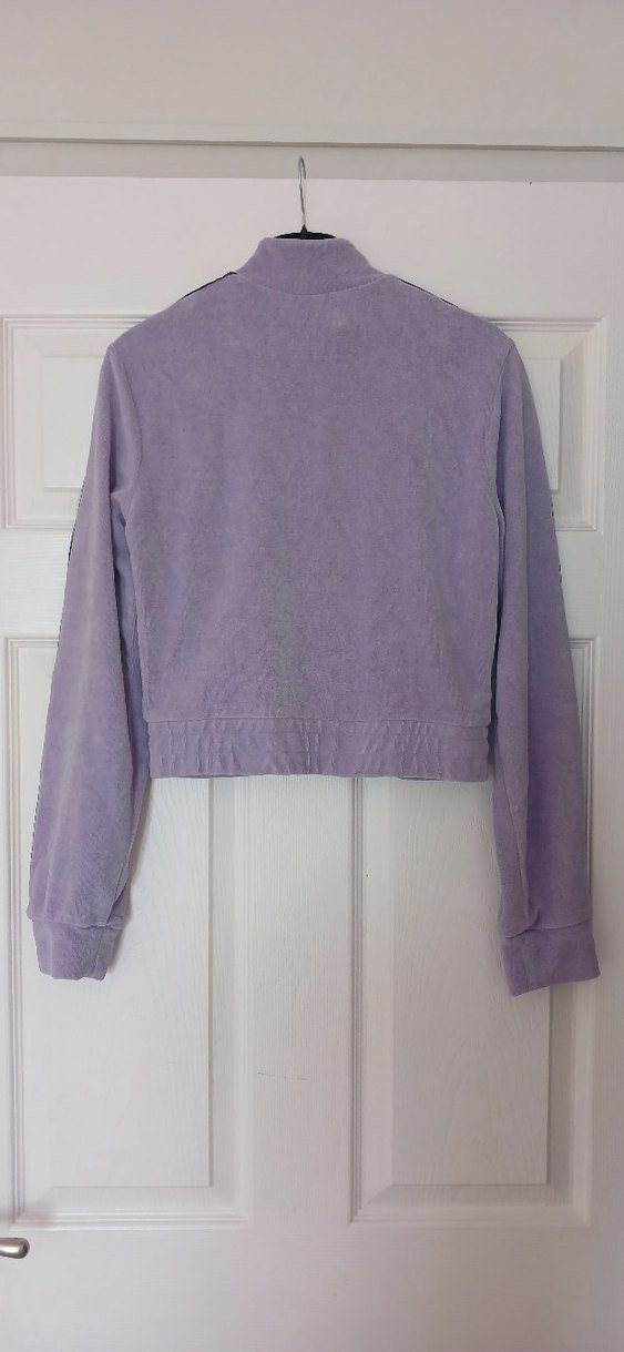 Lila Rengi Yumuşak Kadife Kumaşlı Kadın Spor Ceket - Görsel 2