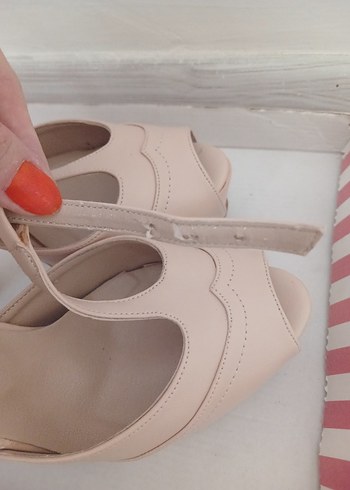 Pelin'in Ayakkabıları Bej Platform Topuklu Ayakkabı - Görsel 8