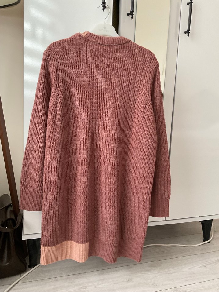 Pembe Triko Midi Kadın Kazak - Görsel 2