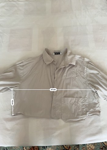 Gri Düğmeli Keten Kadın Gömlek - Görsel 5