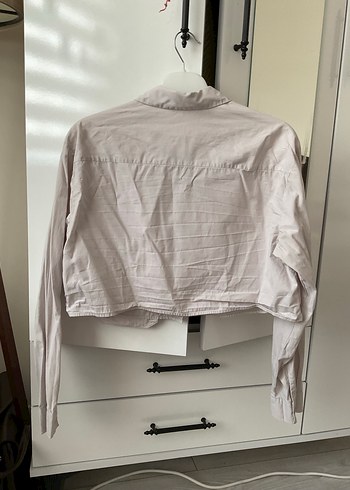 Gri Düğmeli Keten Kadın Gömlek - Görsel 2