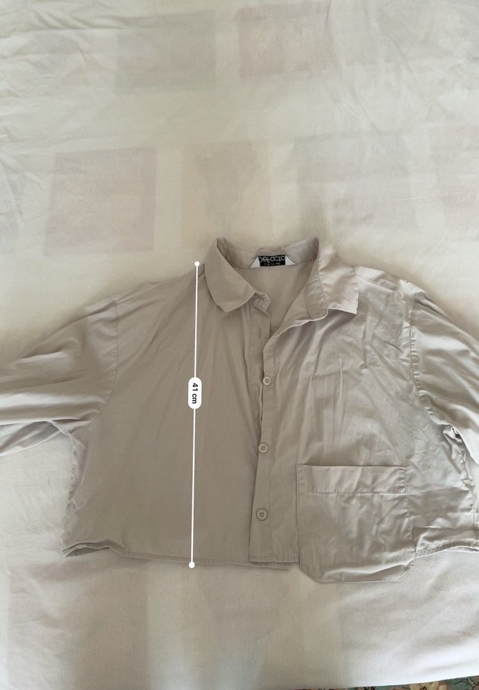 Gri Düğmeli Keten Kadın Gömlek - Görsel 4