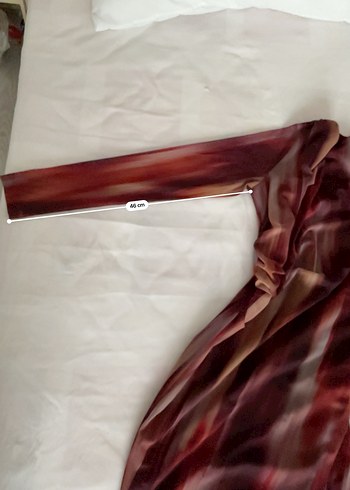 Bordo Bağlamalı Uzun Kollu Drapeli Elbise - Görsel 6