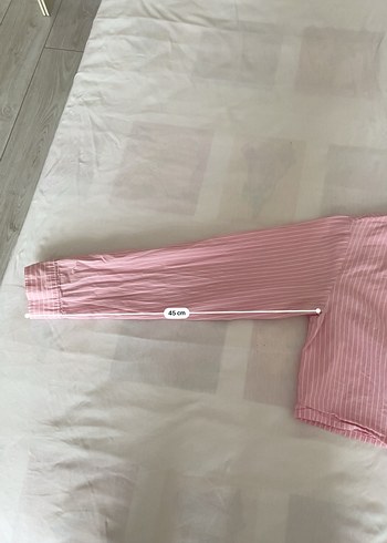 Pembe Çizgili Keten Uzun Kollu Gömlek - Görsel 7