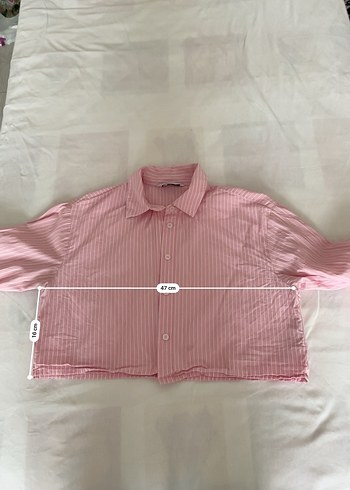 Pembe Çizgili Keten Uzun Kollu Gömlek - Görsel 5