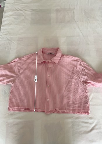 Pembe Çizgili Keten Uzun Kollu Gömlek - Görsel 4