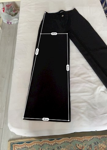 Düğmeli Siyah Kadın Kumaş Pantolon - Görsel 2