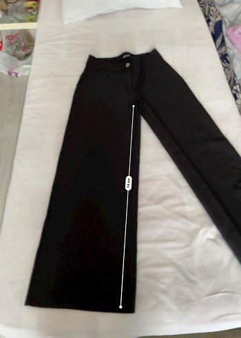 Düğmeli Siyah Kadın Kumaş Pantolon - Görsel 3