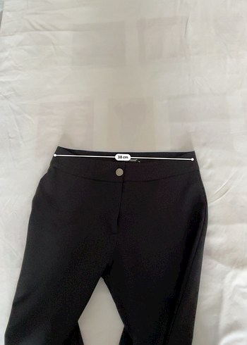 Düğmeli Siyah Kadın Kumaş Pantolon - Görsel 7