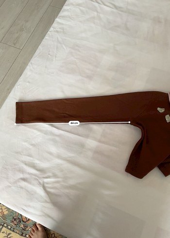 Kahverengi polo yaka Uzun Kollu Düğmeli Bluz- crop - Görsel 6