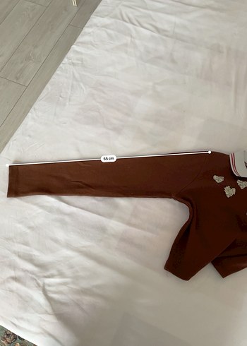 Kahverengi polo yaka Uzun Kollu Düğmeli Bluz- crop - Görsel 5