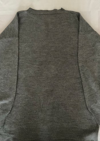 Gri Uzun Kollu Örme Kadın Kazak - Görsel 2