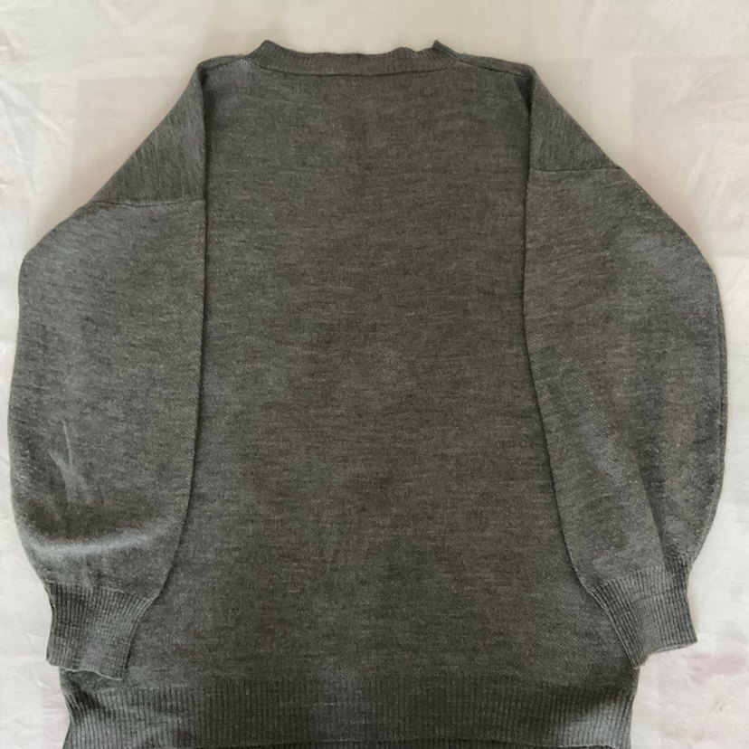 Gri Uzun Kollu Örme Kadın Kazak - Görsel 2