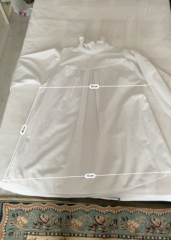 Beyaz Fırfırlı Yüksek Yakalı Kadın Gömlek - Görsel 7