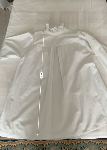 Beyaz Fırfırlı Yüksek Yakalı Kadın Gömlek - Görsel 3