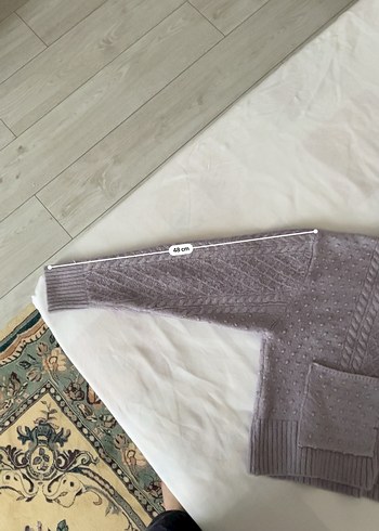 Mor Kapüşonlu Örgü Kadın Kazak - Görsel 4