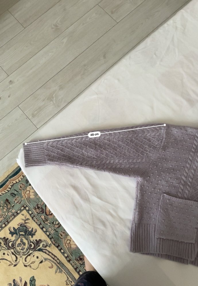 Mor Kapüşonlu Örgü Kadın Kazak - Görsel 4