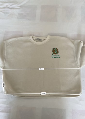 Beyaz Baskılı Kadın Sweatshirt - Görsel 4