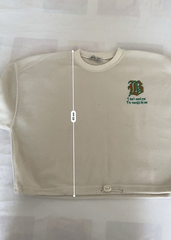 Beyaz Baskılı Kadın Sweatshirt - Görsel 2