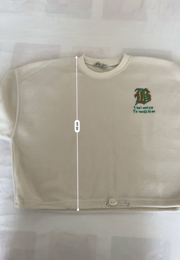 Beyaz Baskılı Kadın Sweatshirt - Görsel 2