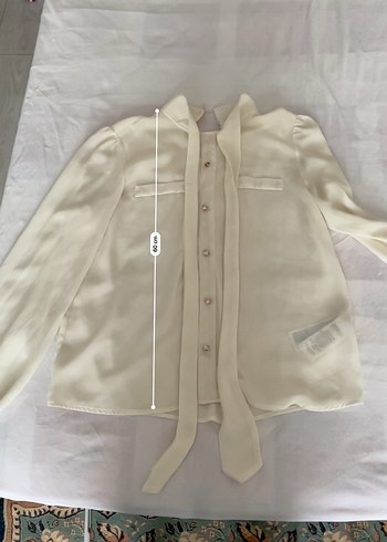 Uzun Kollu Beyaz transparan Bluz - Görsel 4