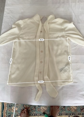 Uzun Kollu Beyaz transparan Bluz - Görsel 7