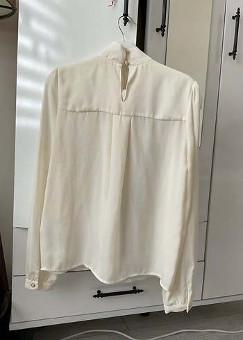 Uzun Kollu Beyaz transparan Bluz - Görsel 2