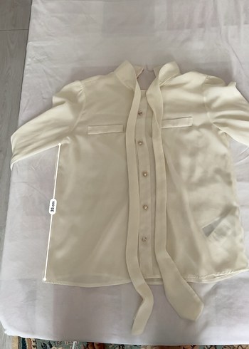 Uzun Kollu Beyaz transparan Bluz - Görsel 5