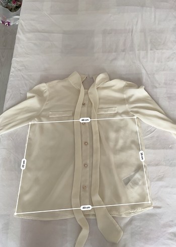 Uzun Kollu Beyaz transparan Bluz - Görsel 6